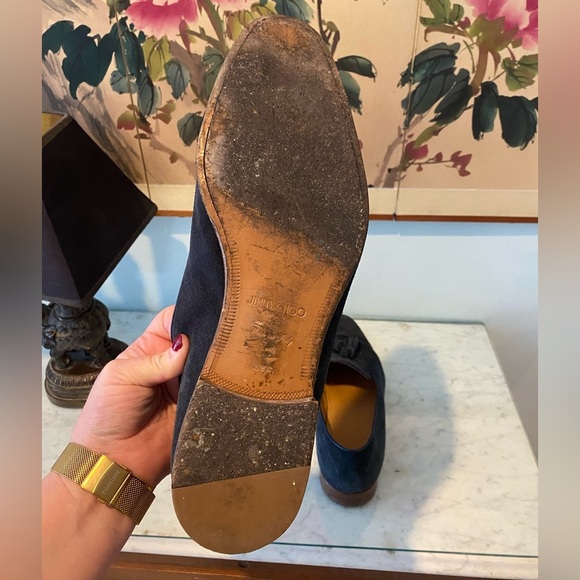 Jimmy Choo Foxley Suede Tassel Loafers Size 14 VGUC - Picture 6 of 7